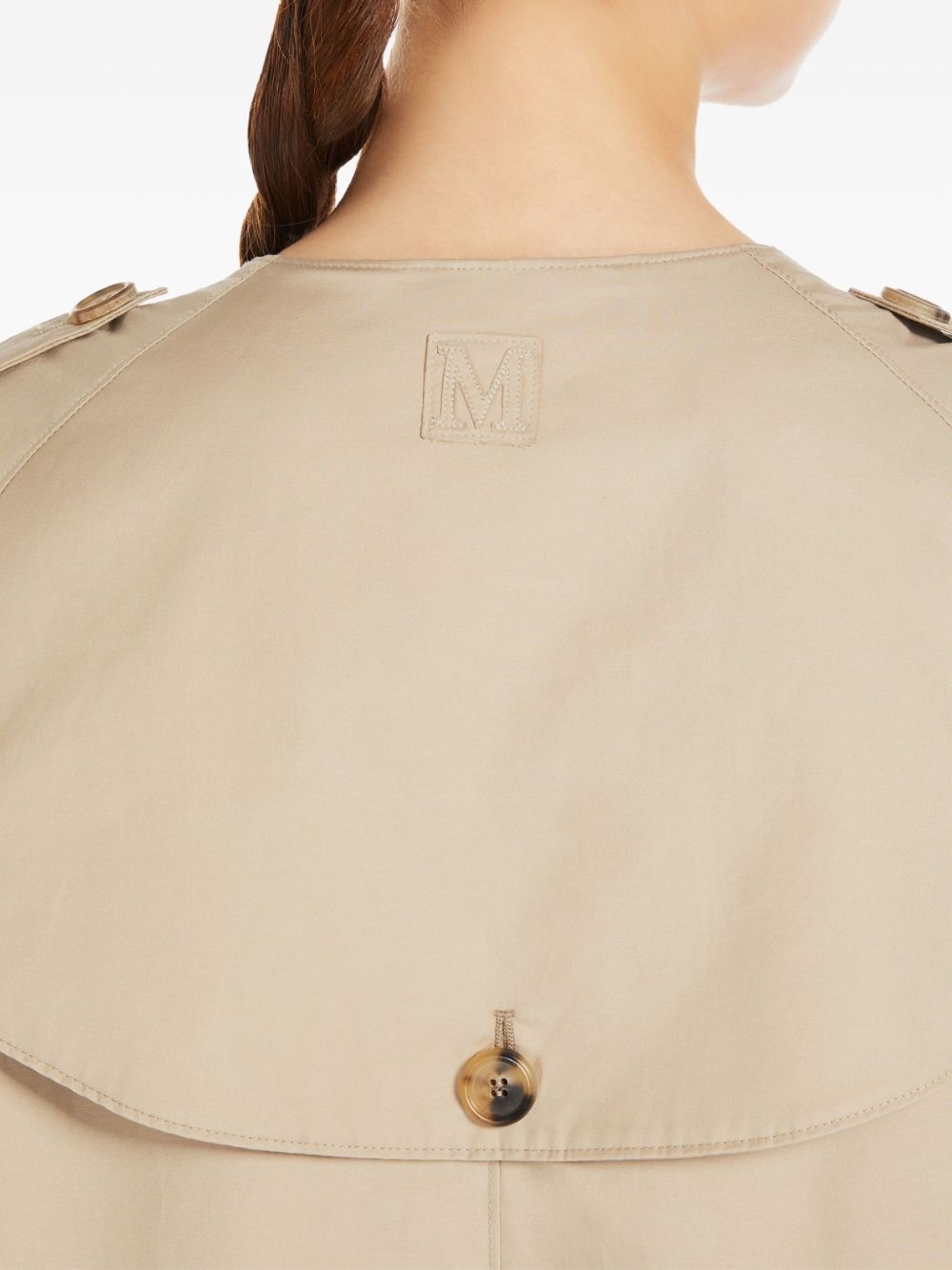 collarless trench coat - 2