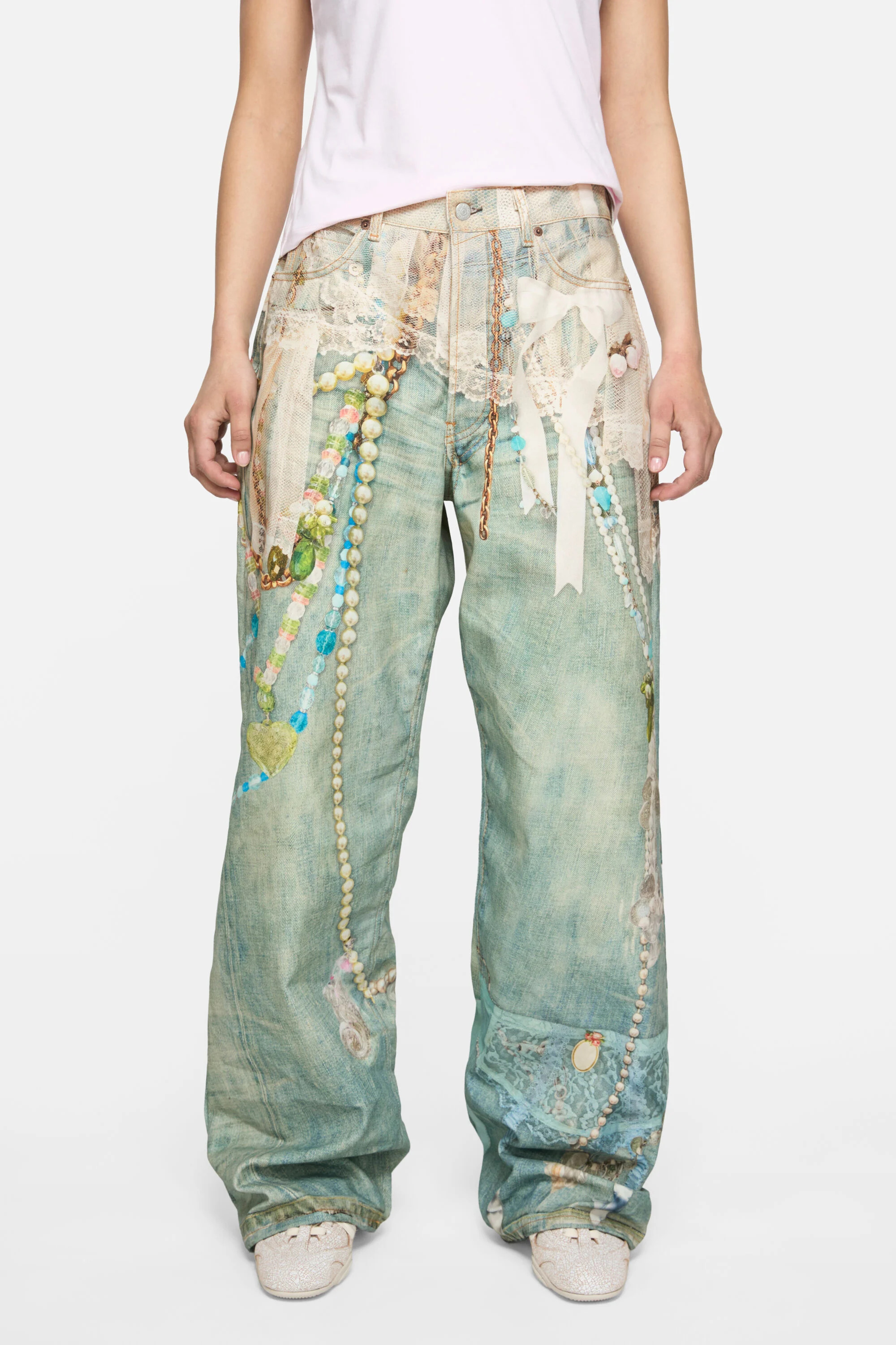 Loose fit jeans - 1981 - White/green - 3