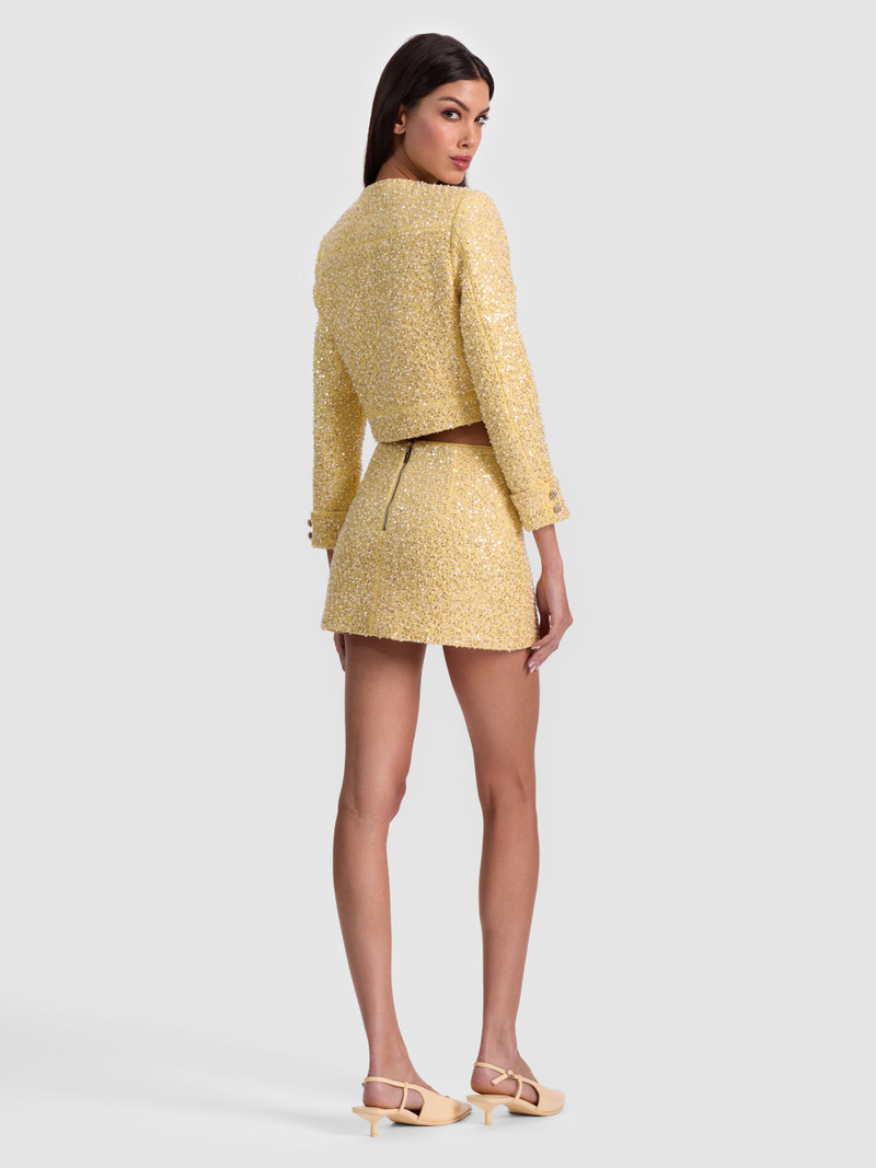 Alice + Olivia ECENIA EMBELLISHED TWEED MINI SKIRT outlook
