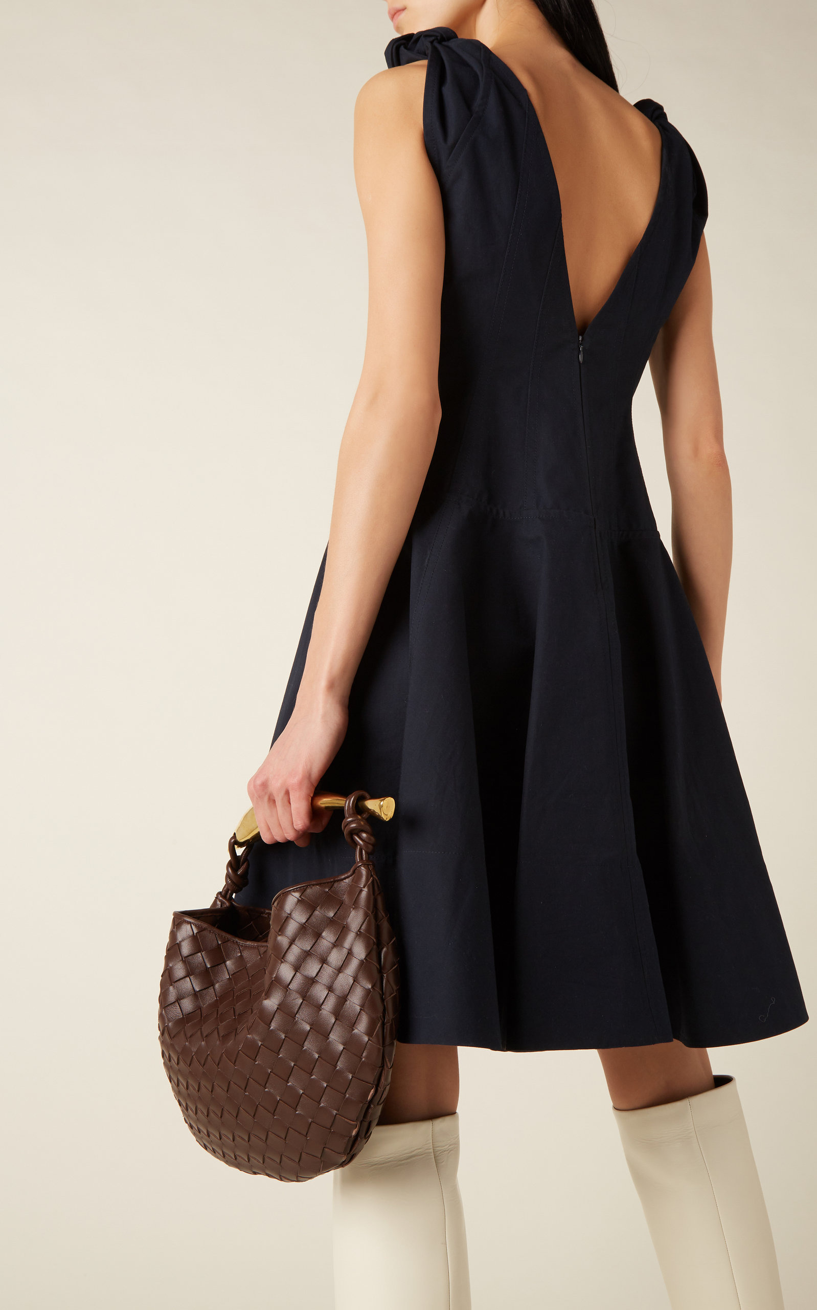 Cotton Mini Circle Dress navy - 4