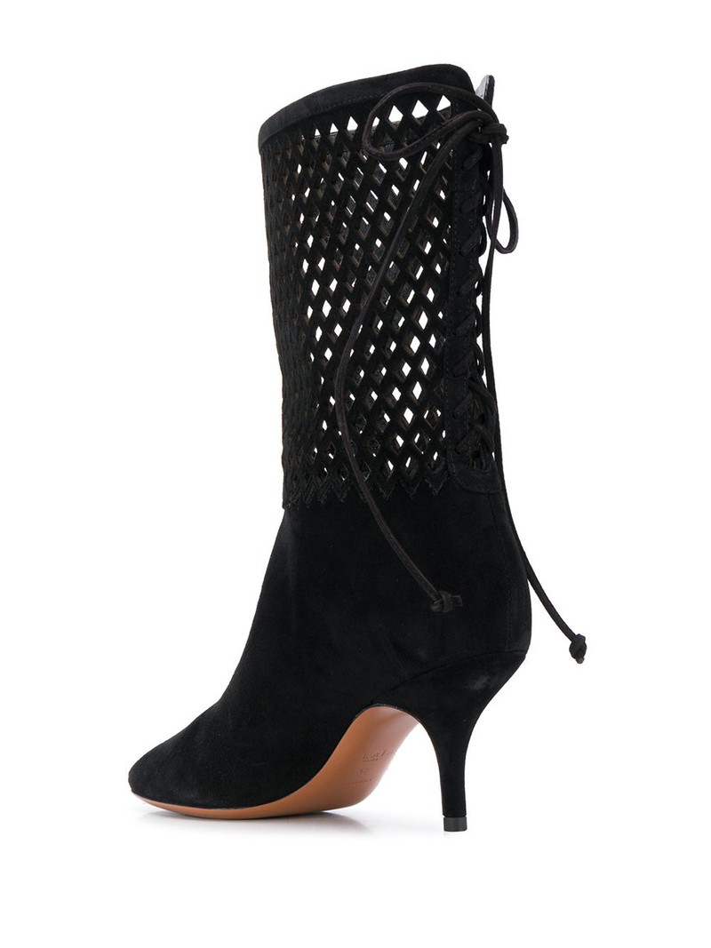panelled kitten heel ankle boots 3