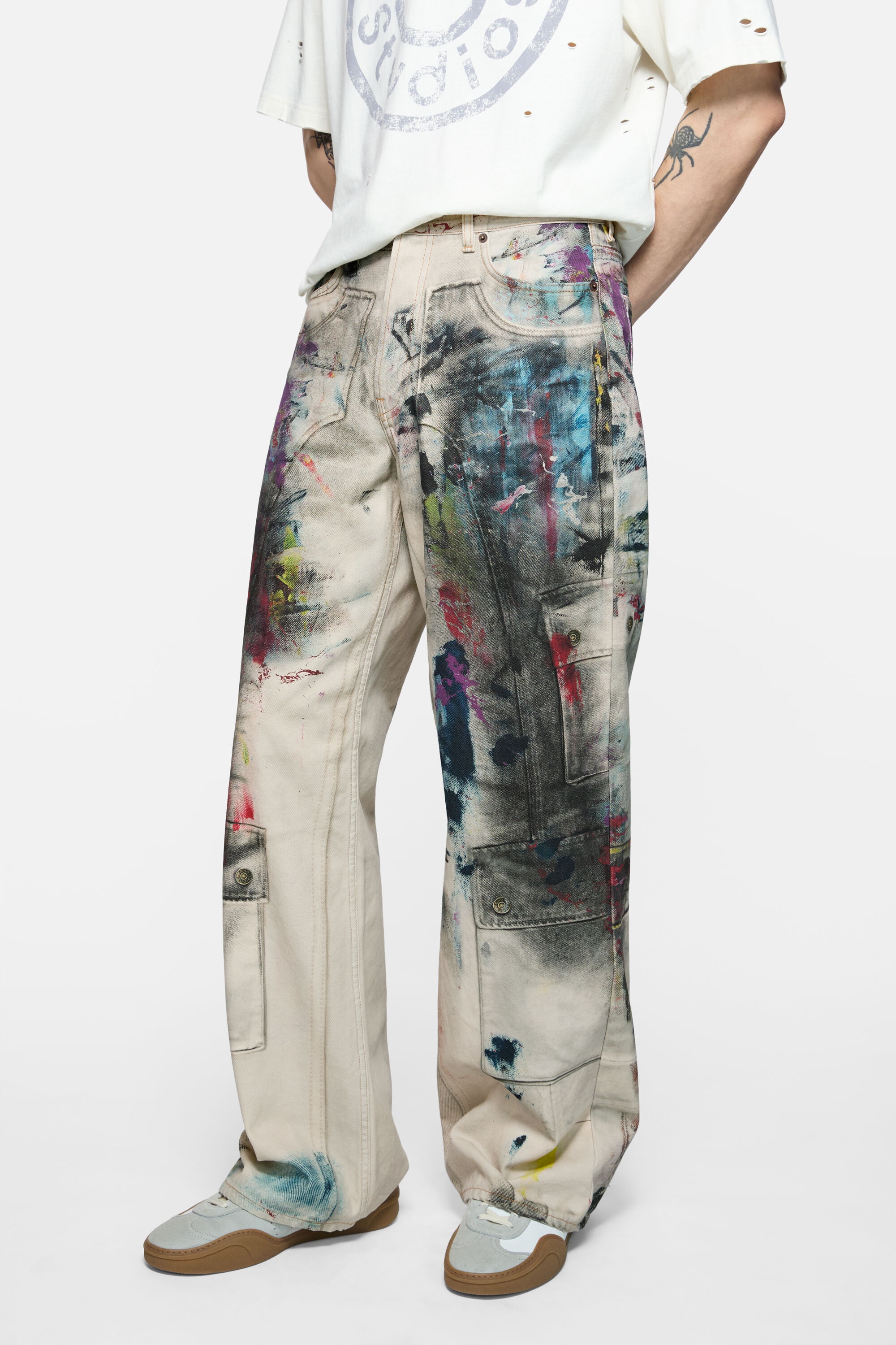 Baggy fit jeans - 1981 - White/multi - 4