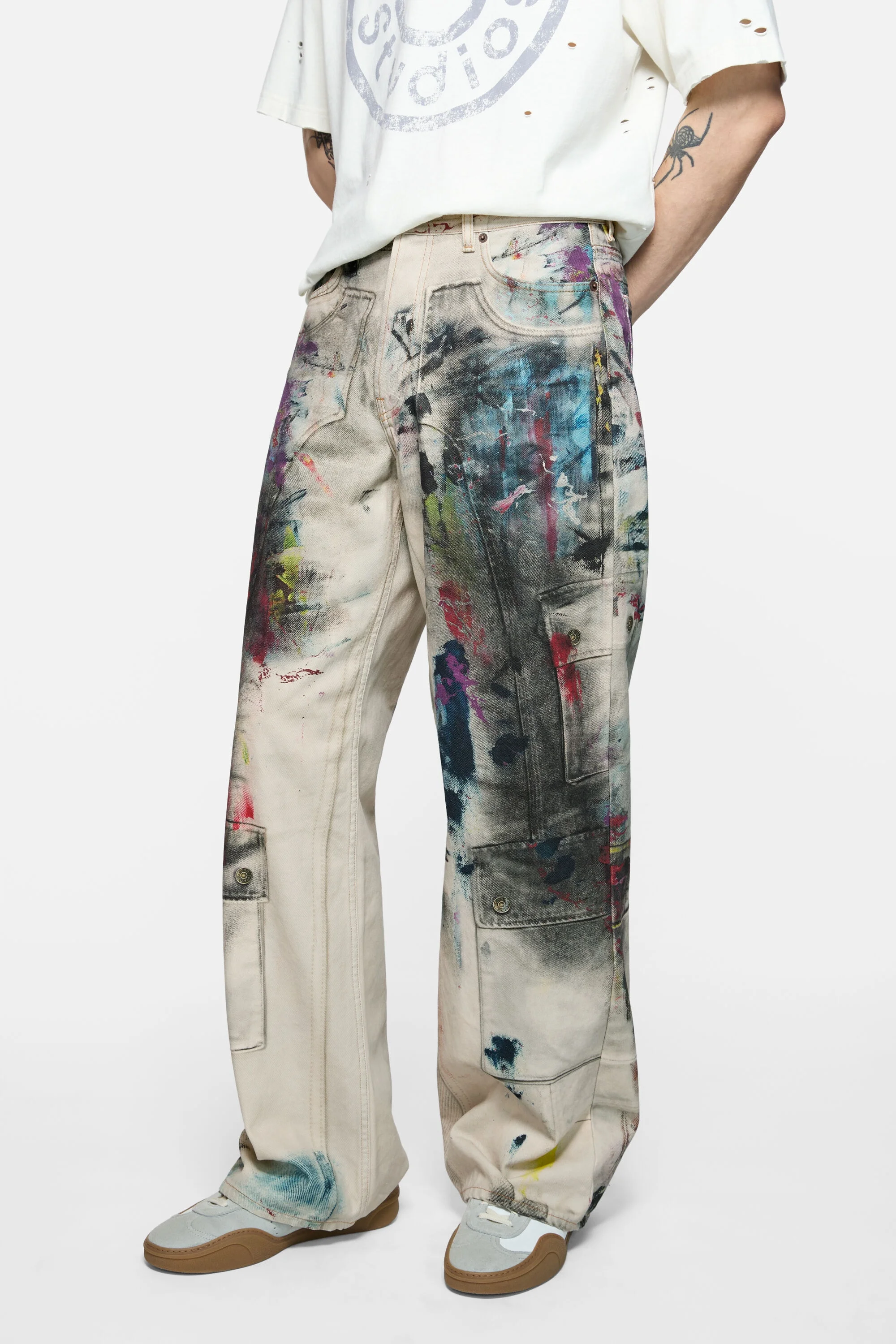 Acne Studios Baggy fit jeans - 1981 - White/multi | REVERSIBLE