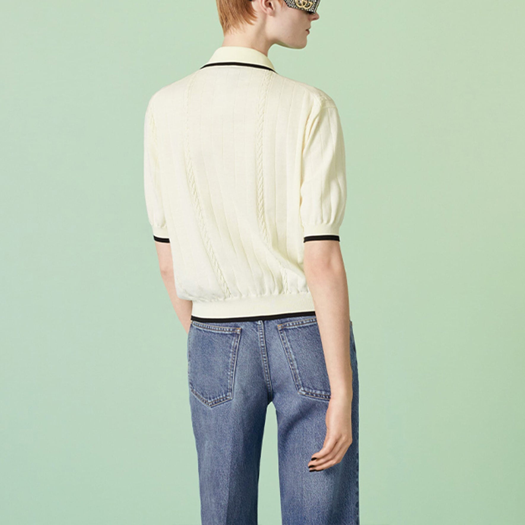 (WMNS) Gucci Cotton cardigan with Interlocking G 'Ivory' 748870-XKDGJ-9207 - 3