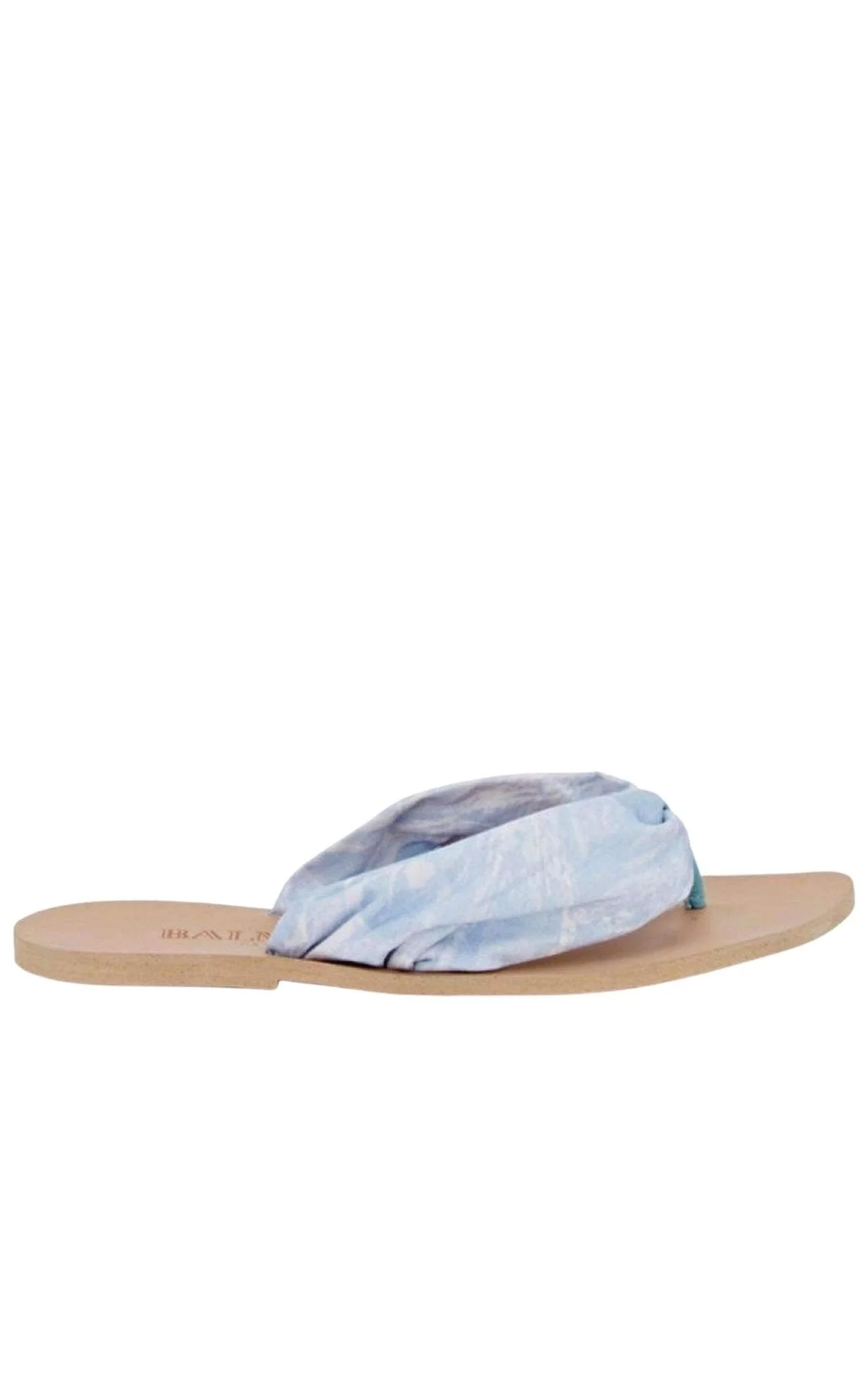 Blue Leather Thong Flats - 1