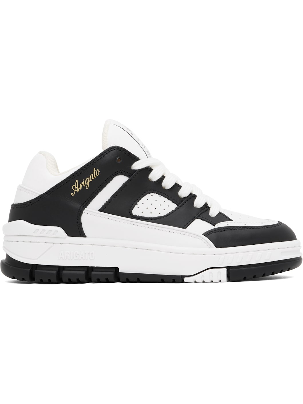 White & Black Area Lo Sneakers - 1