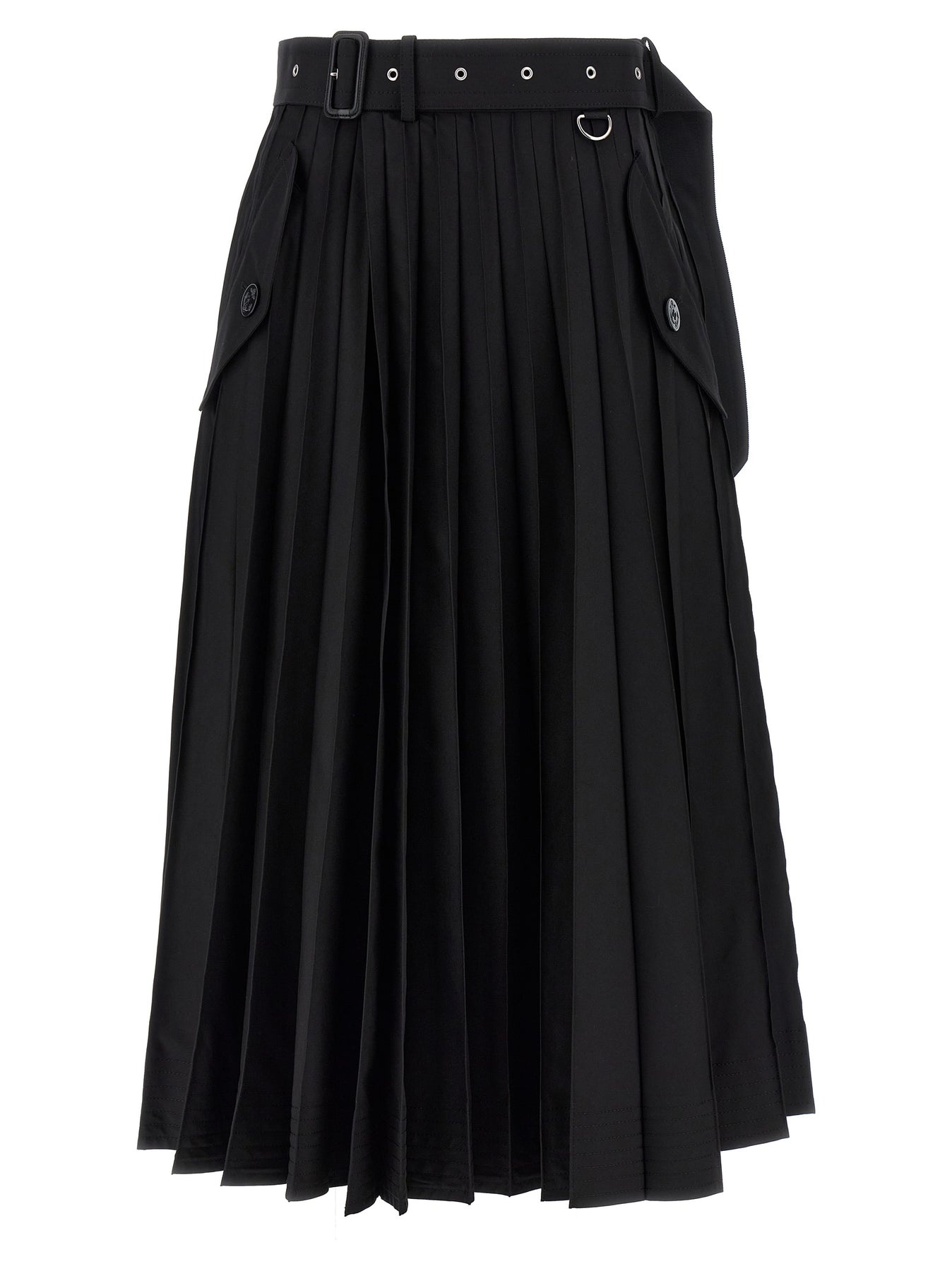 Long Pleated Skirt Skirts Black - 1