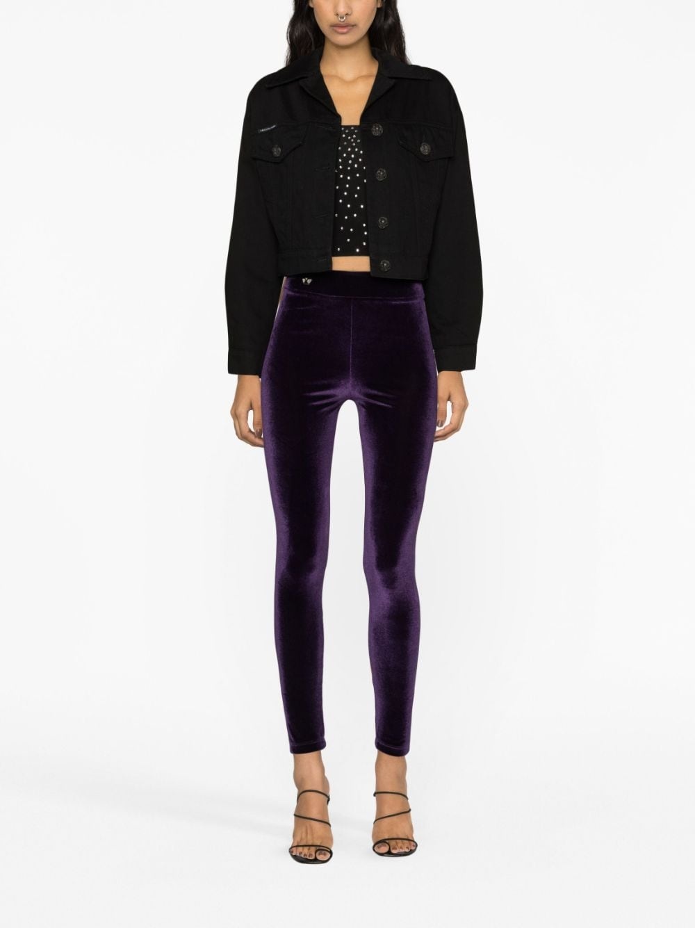 Basic velvet leggings - 2
