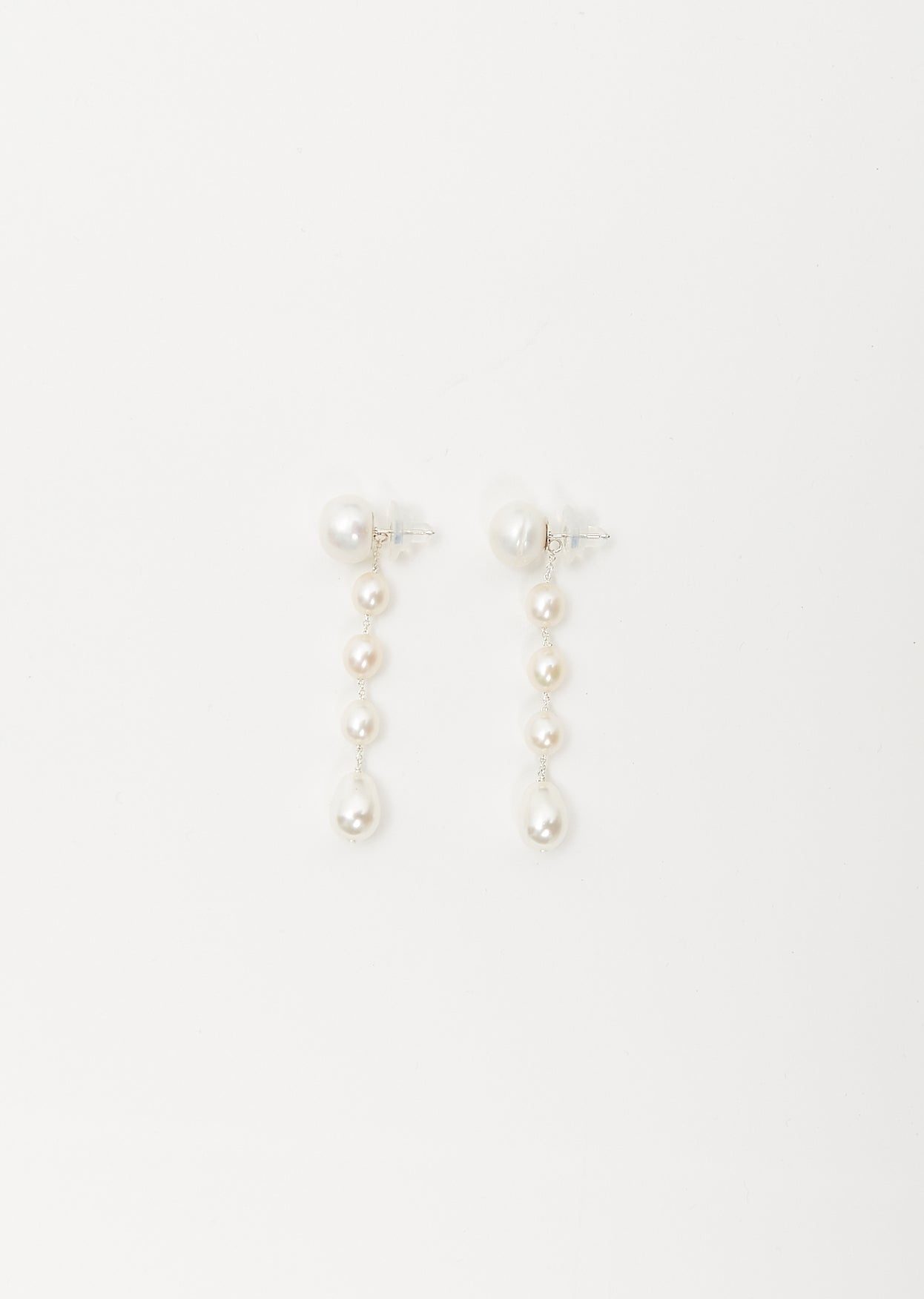 Small Passante Earrings — White Pearl - 1