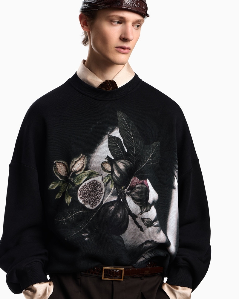 ASV JERSEY TWILL SWEATSHIRT WITH WOMAN AND FOLIAGE PRINT 5