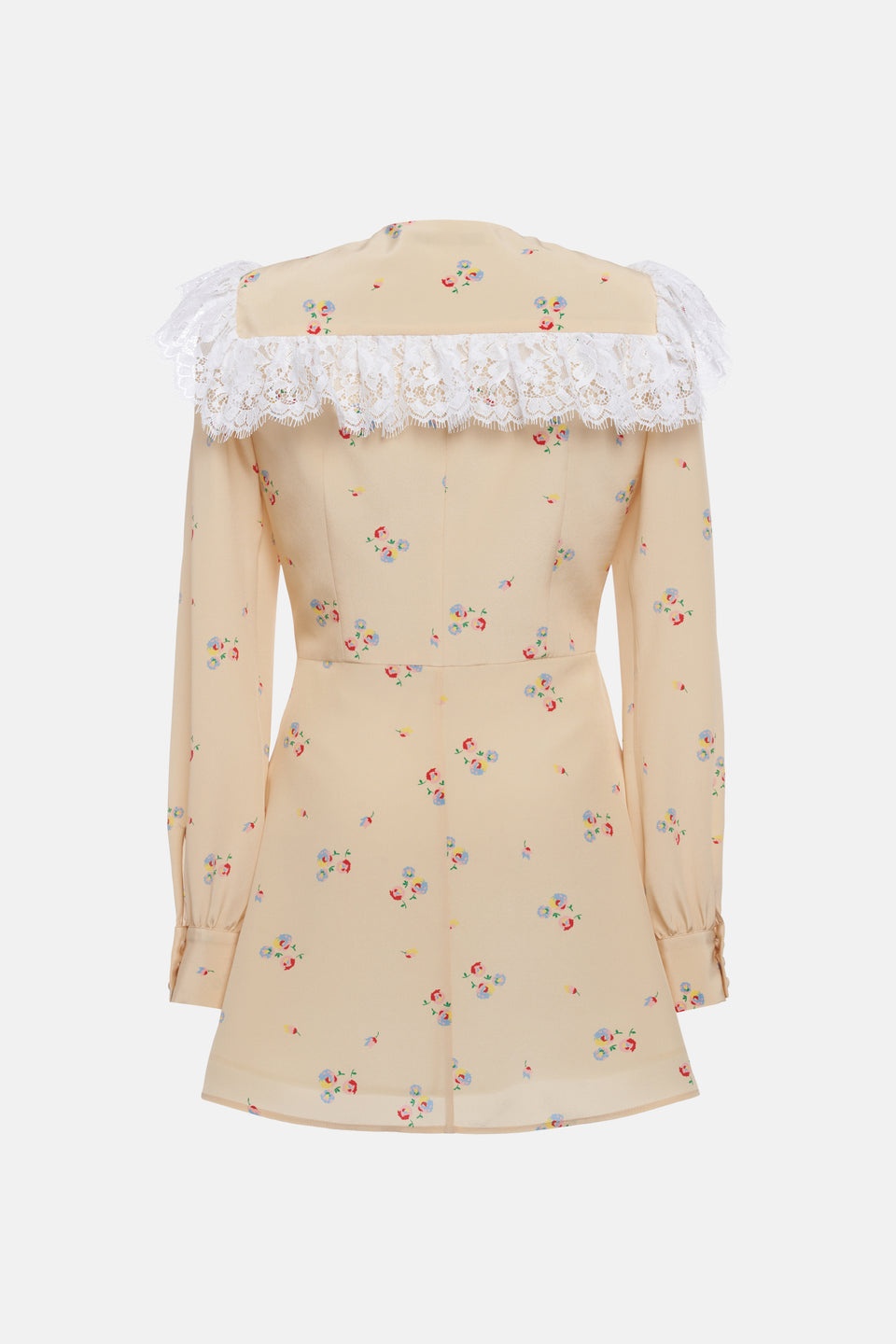 FLOWER PRINT SILK MINI DRESS WITH JWL BUTTONS - 2