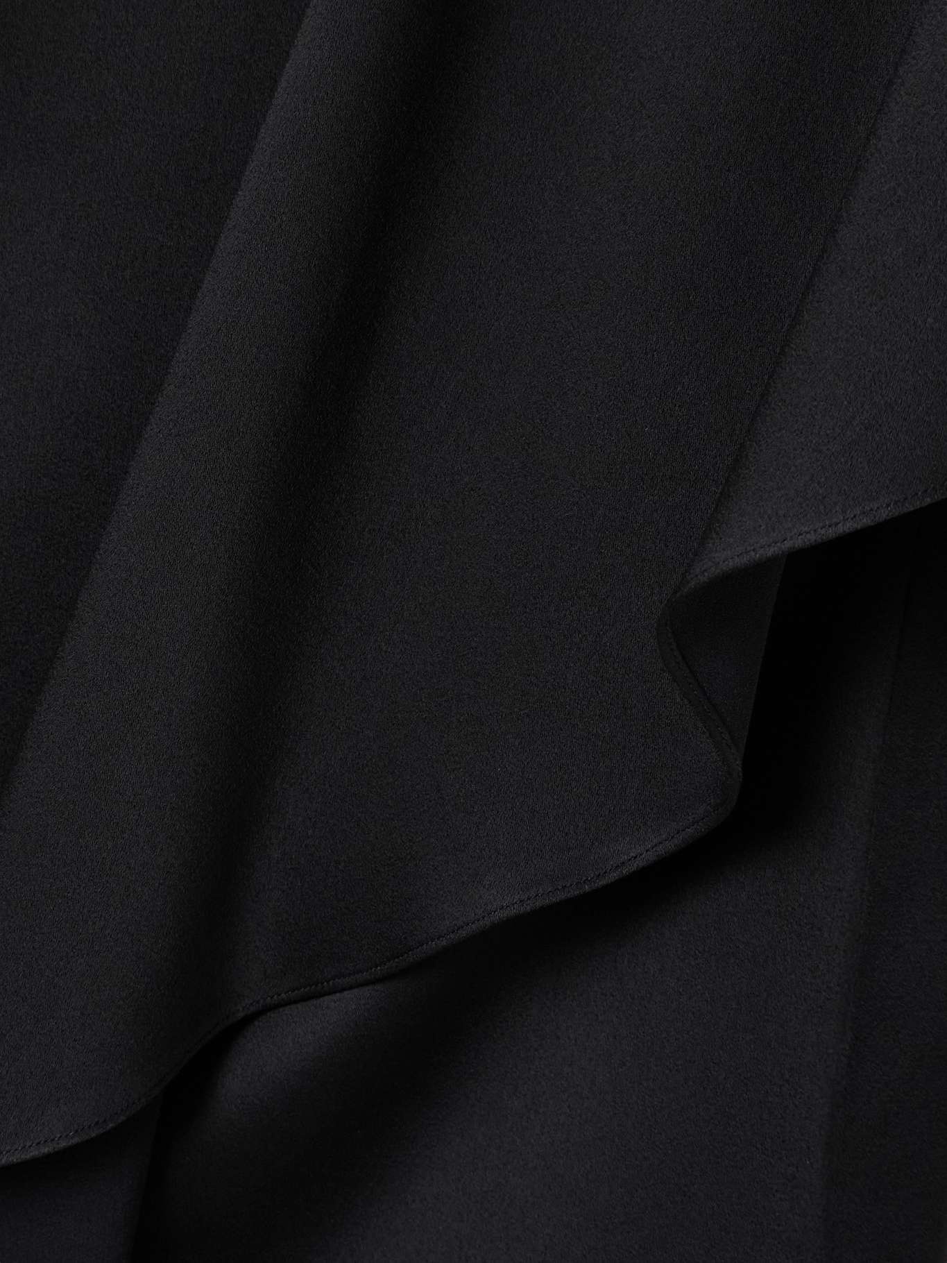 Asymmetric layered satin blouse Black - 5
