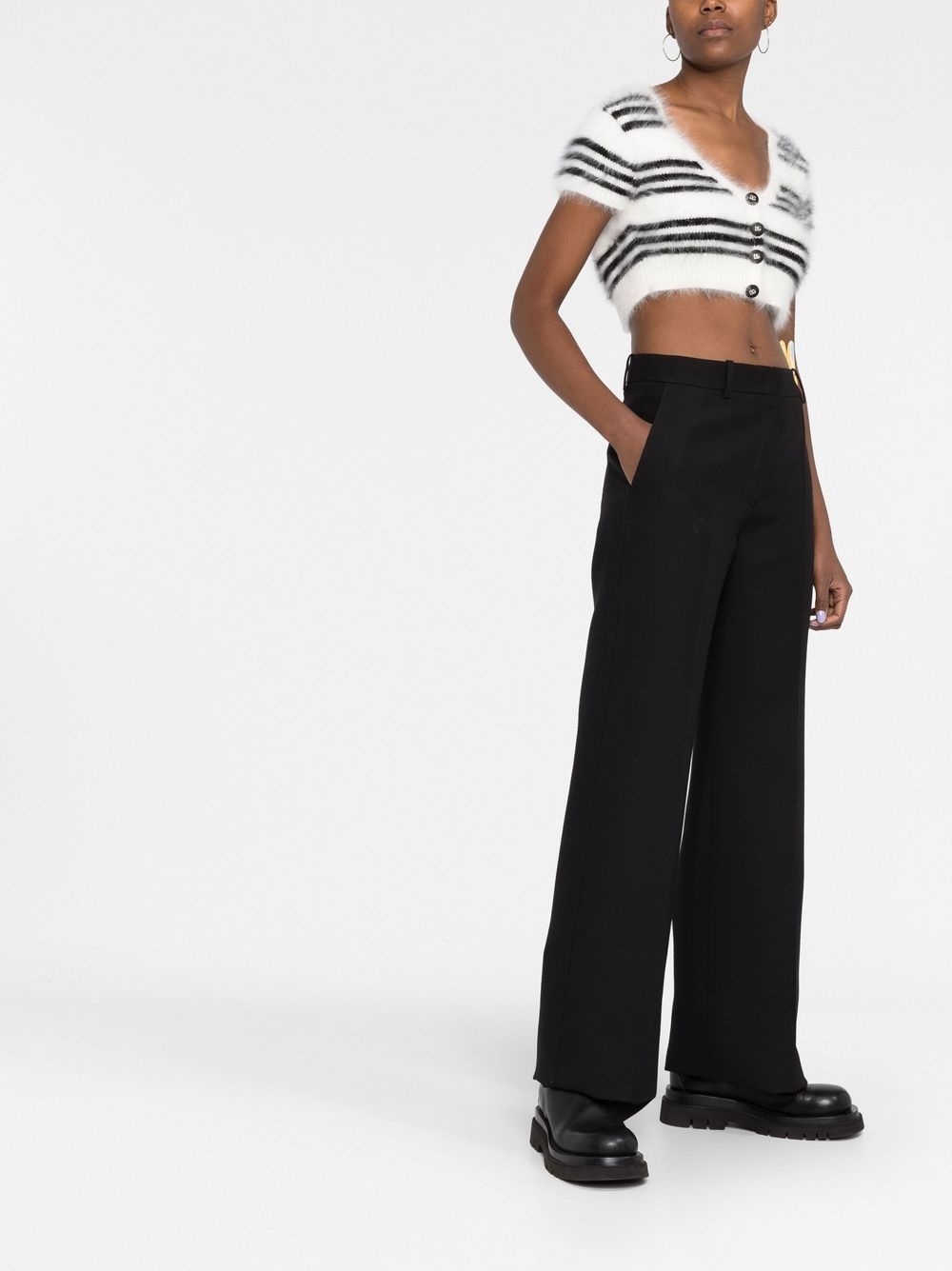 high-waisted wide-leg trousers - 6