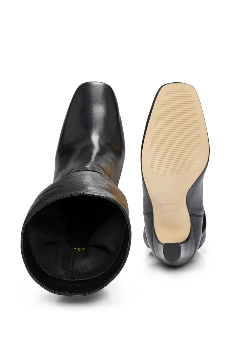 HIGH-HEELED BOOTS IN NAPPA LEATHER WITH MONOGRAM TRIM 5