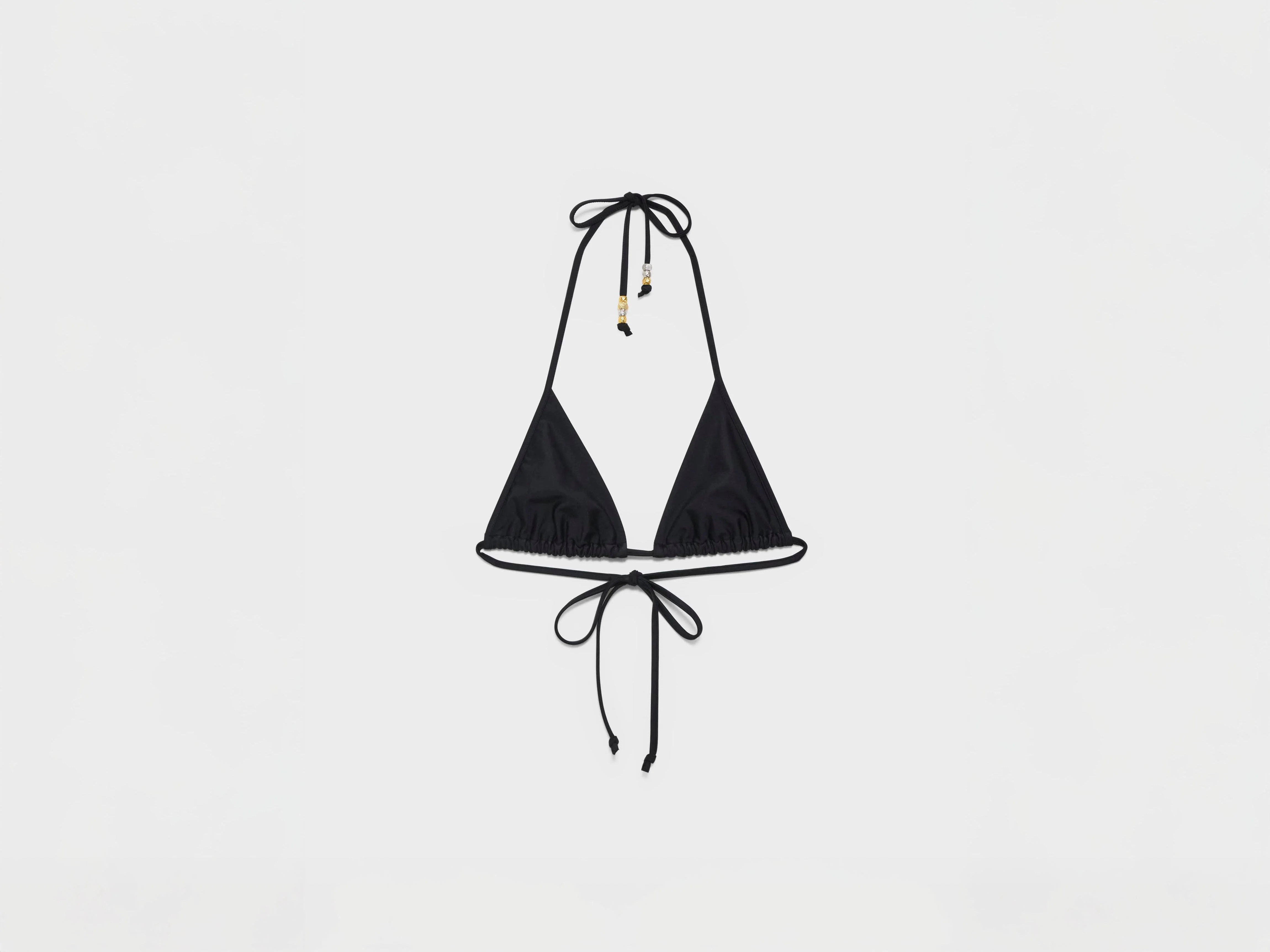 WOMENS BIKINI TOP IN BLACK & ORANGE - 1