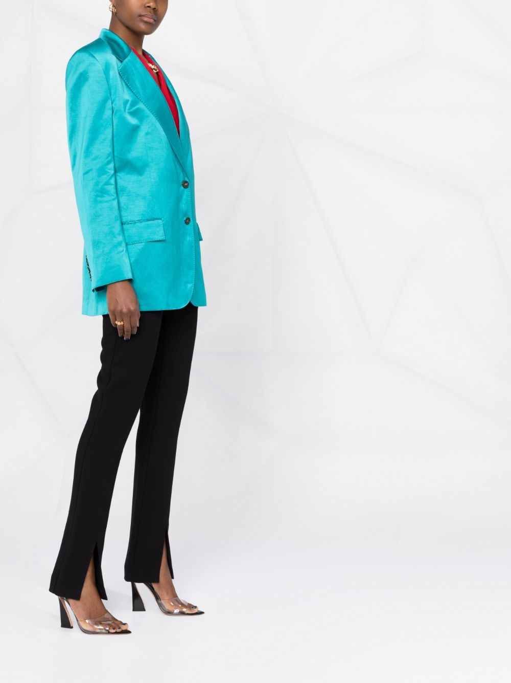 satin-finish blazer - 4