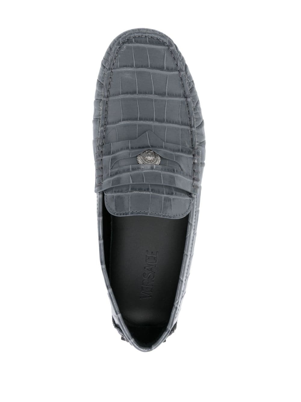 Medusa croc-effect leather loafers - 4