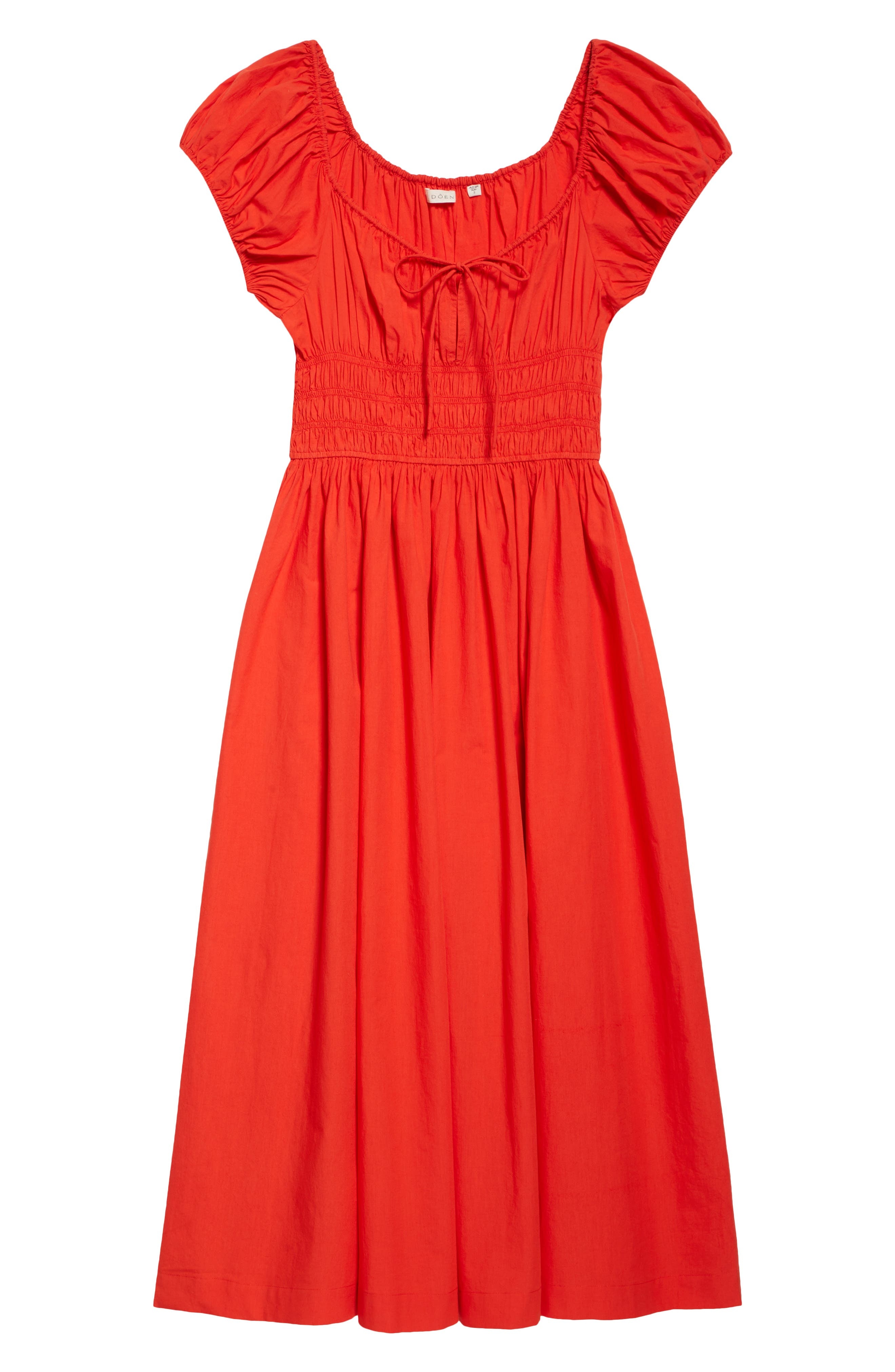 DÔEN Quinn Organic Cotton Poplin Maxi Dress in Red Zinnia at Nordstrom - 5