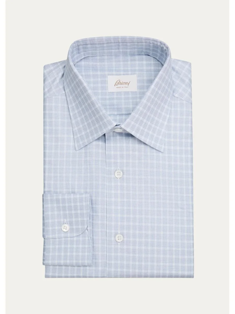 Men's Checked Cotton Dress Shirt - 1