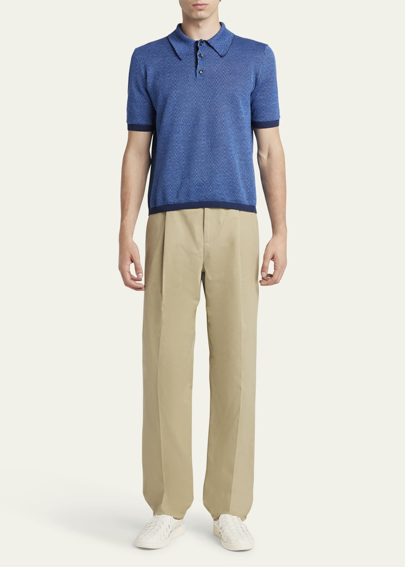 Bottega Veneta Men's Light Cotton Pleated Trousers outlook