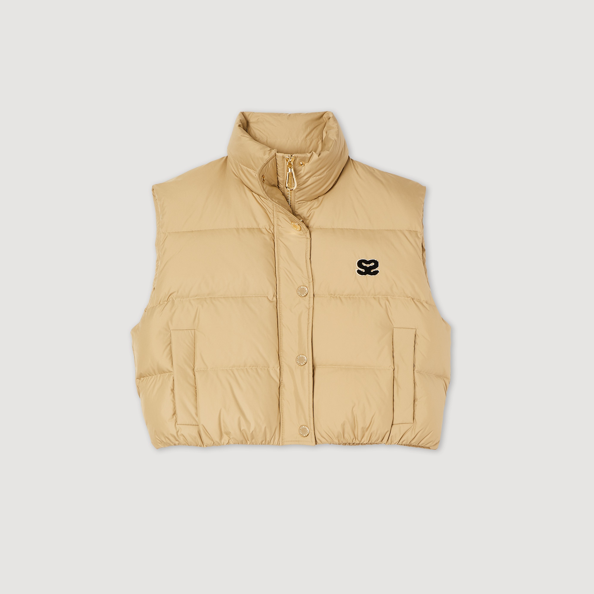 Short sleeveless padded jacket - 1