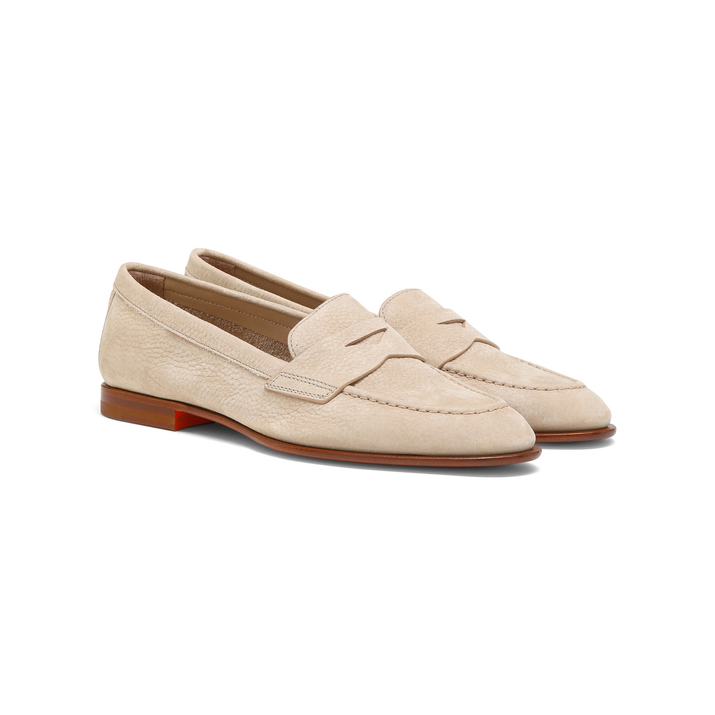 Women's pink nubuck penny loafer - 3