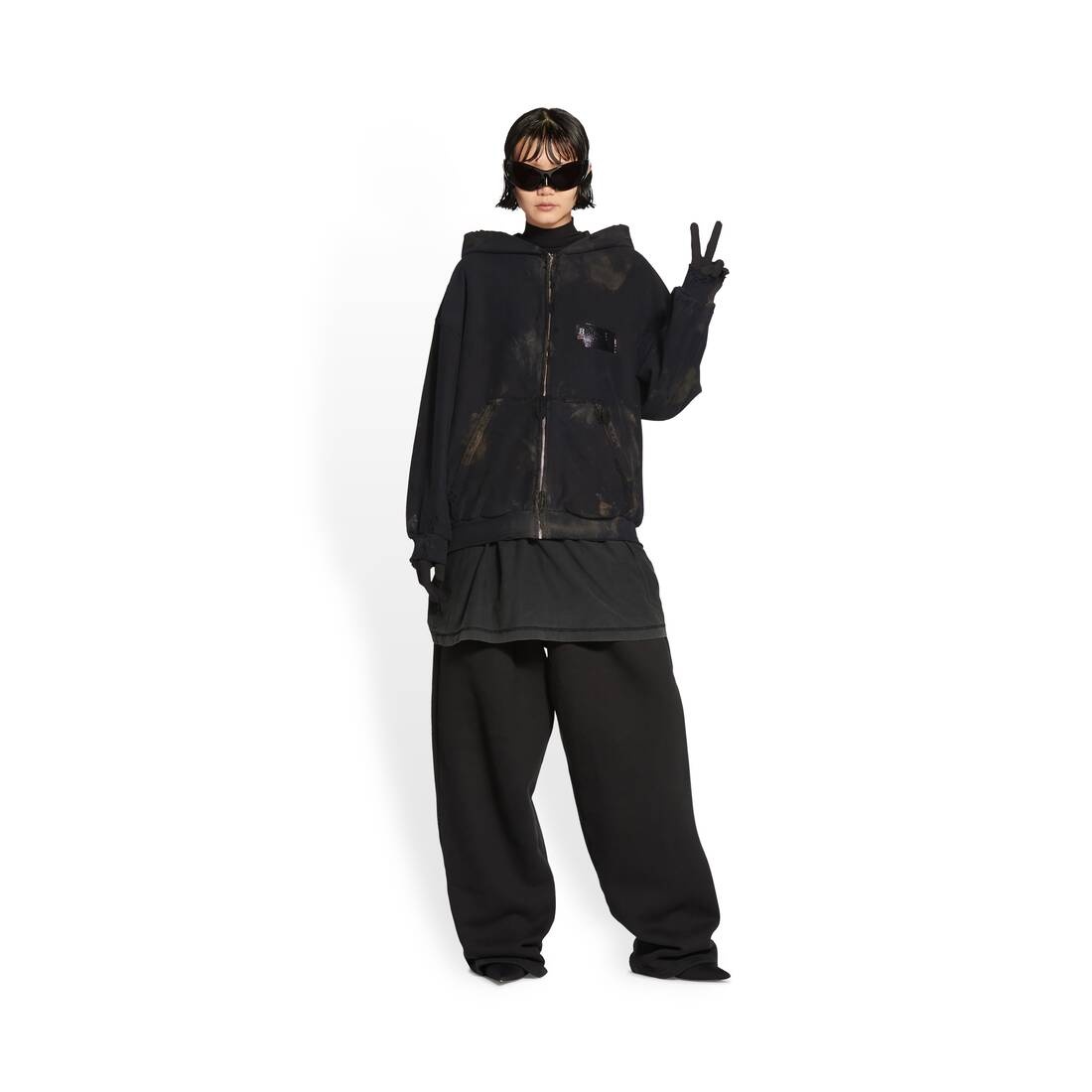 gaffer zip-up hoodie small fit - 3
