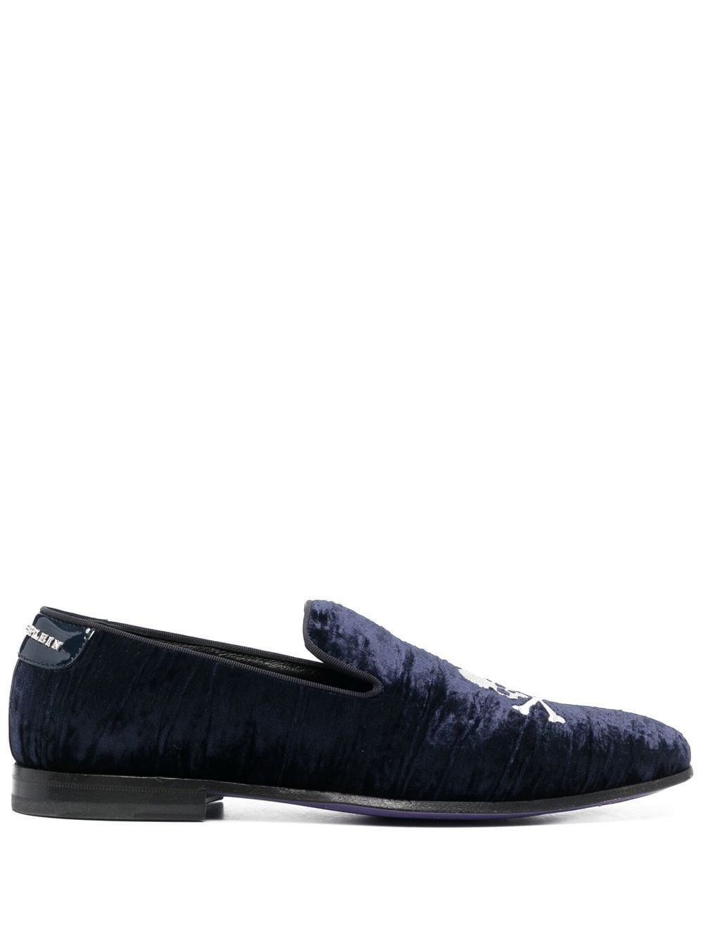 Skull Bones velvet loafers - 1