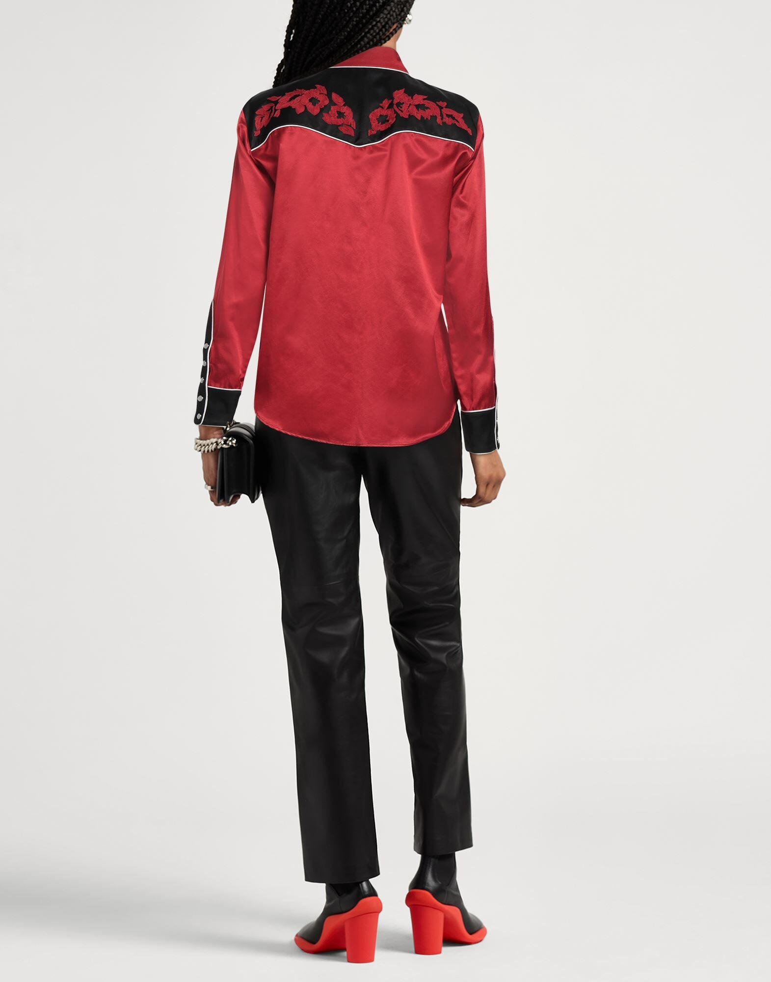Red Women's Patterned Shirts & Blouses - 3