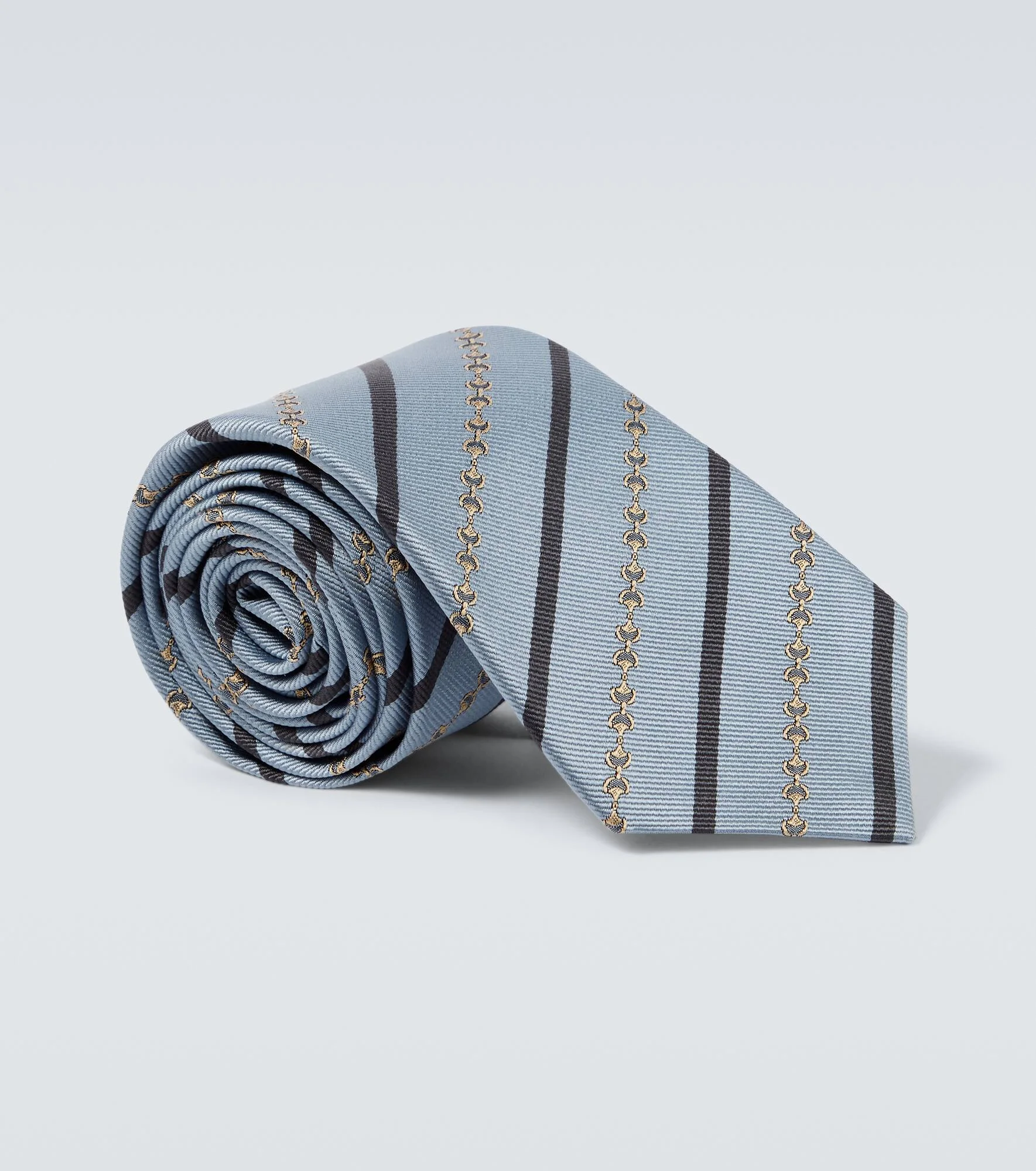 Horsebit silk jacquard tie - 1