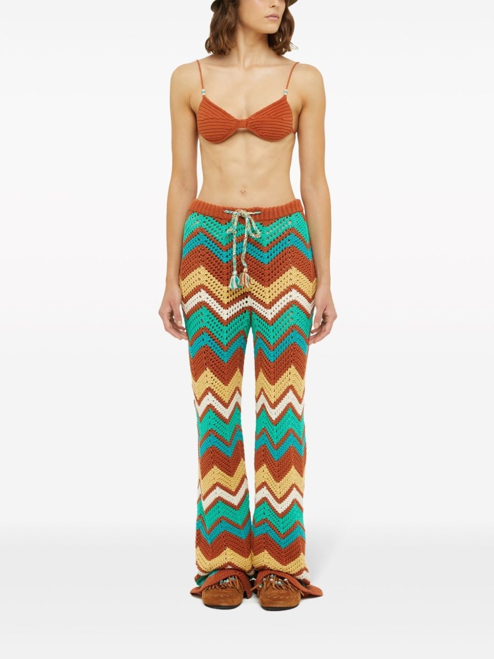 Kaleidoscopic chevron knit trousers - 2