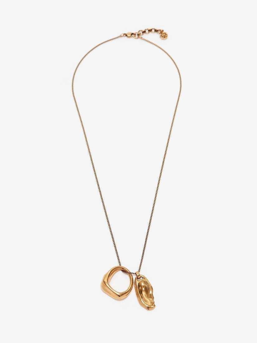 Molten Long Necklace in Antique Gold - 1