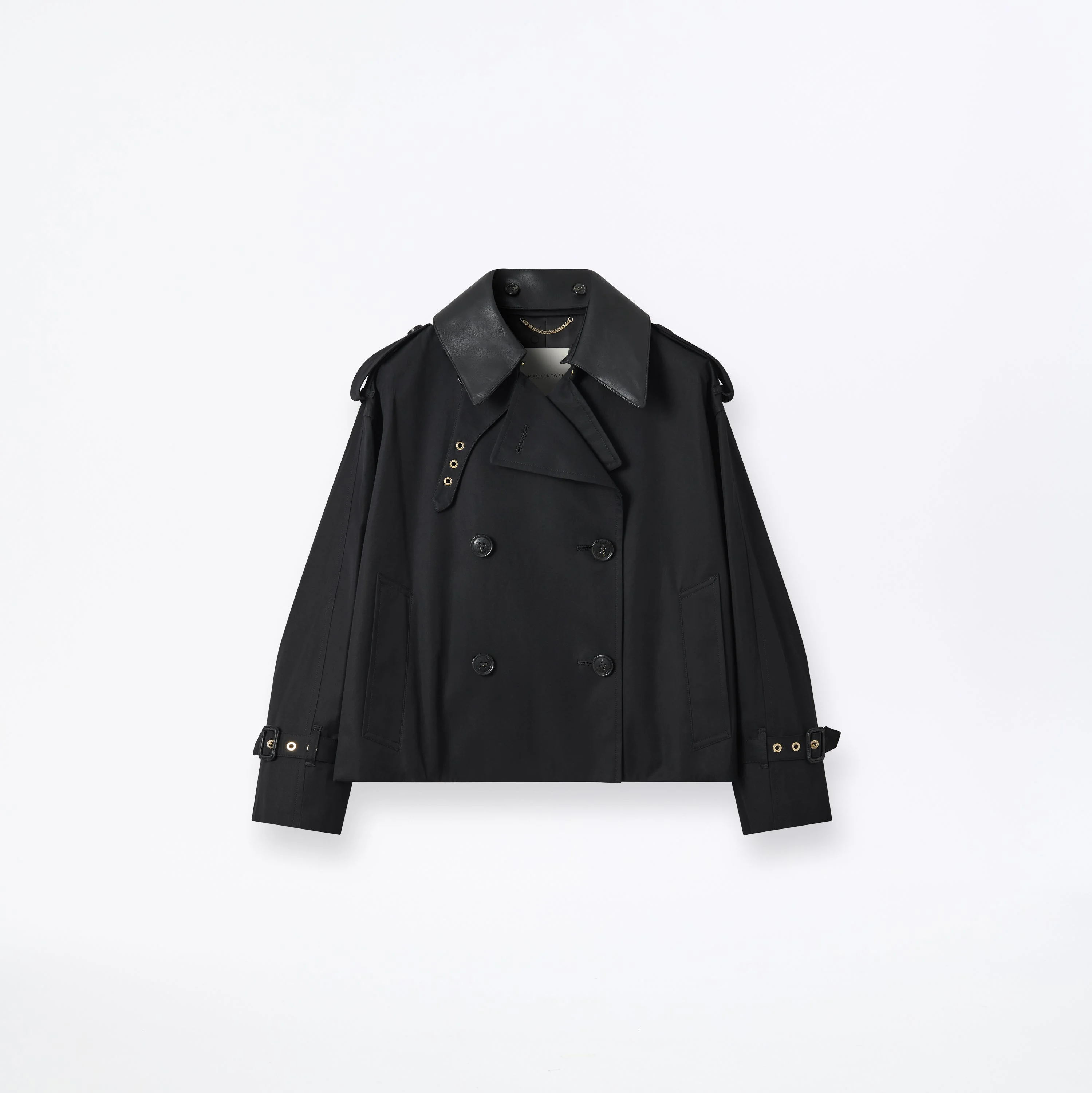 Eyemouth Gabardine Double Breasted Short Trench Coat - 1