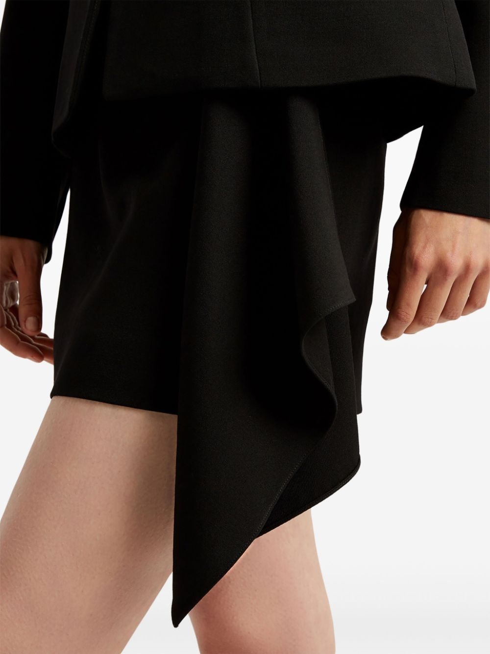 drape-detail wool mini skirt - 5