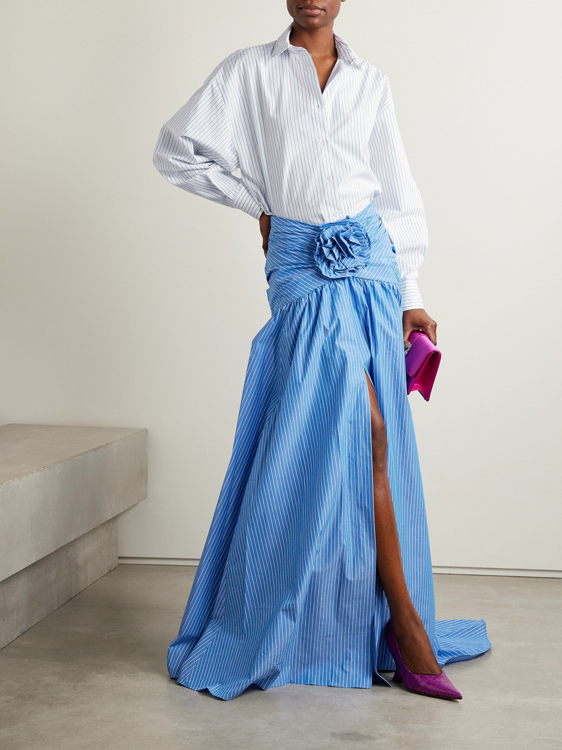 CAROLINA HERRERA Oversized Striped Cotton-poplin Shirt outlook