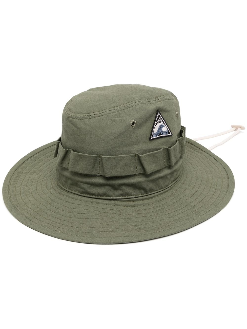 drawstring cotton-twill bucket hat - 1