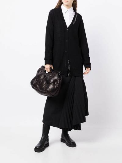 Yohji Yamamoto contrasting-stitch V-neck cardigan outlook