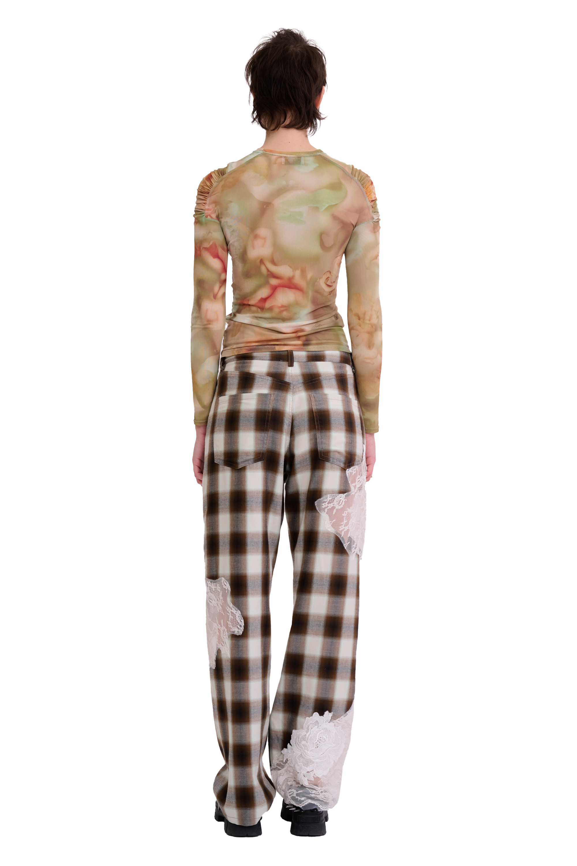 SAGE MOLTEN FLORAL ARC L/S TOP - 5