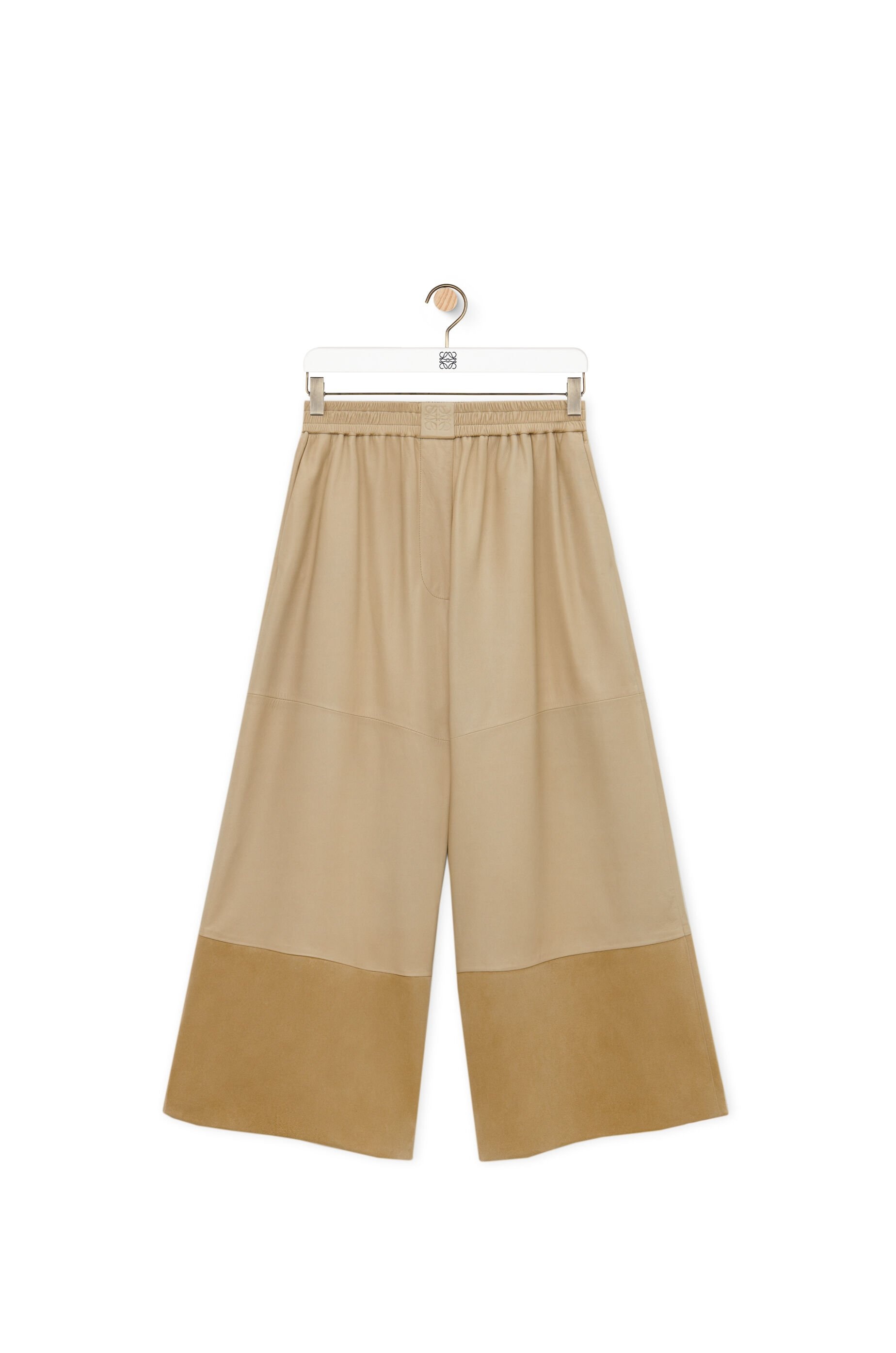 Cropped trousers in nappa lambskin and suede goatskin - 1