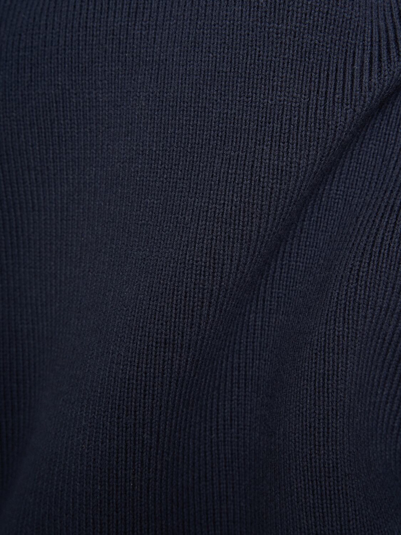Golden cotton knit crewneck sweater - 5