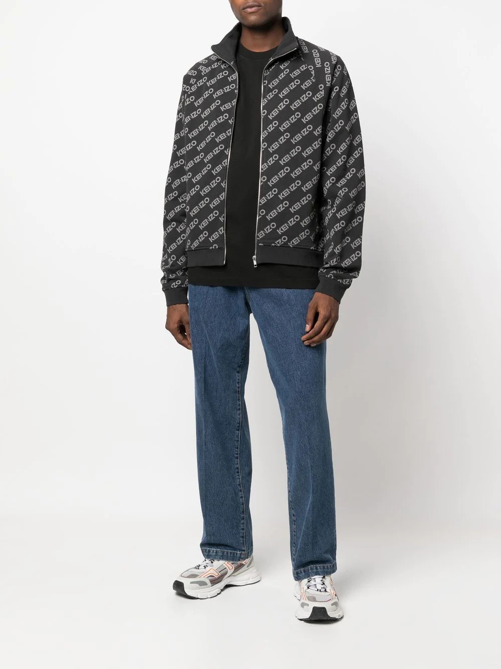 logo print zip-up jacket - 2