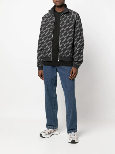 KENZO logo print zip-up jacket outlook