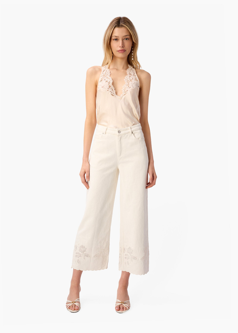 MEMPHIS HIGH RISE BULL DENIM PANT MACADAMIA 1