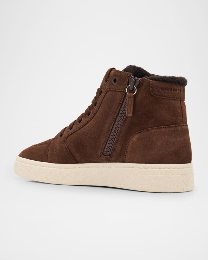Giuseppe Zanotti Men's GZ 94 Scarpa Suede Shearling-Lined Zip-Up Sneakers outlook
