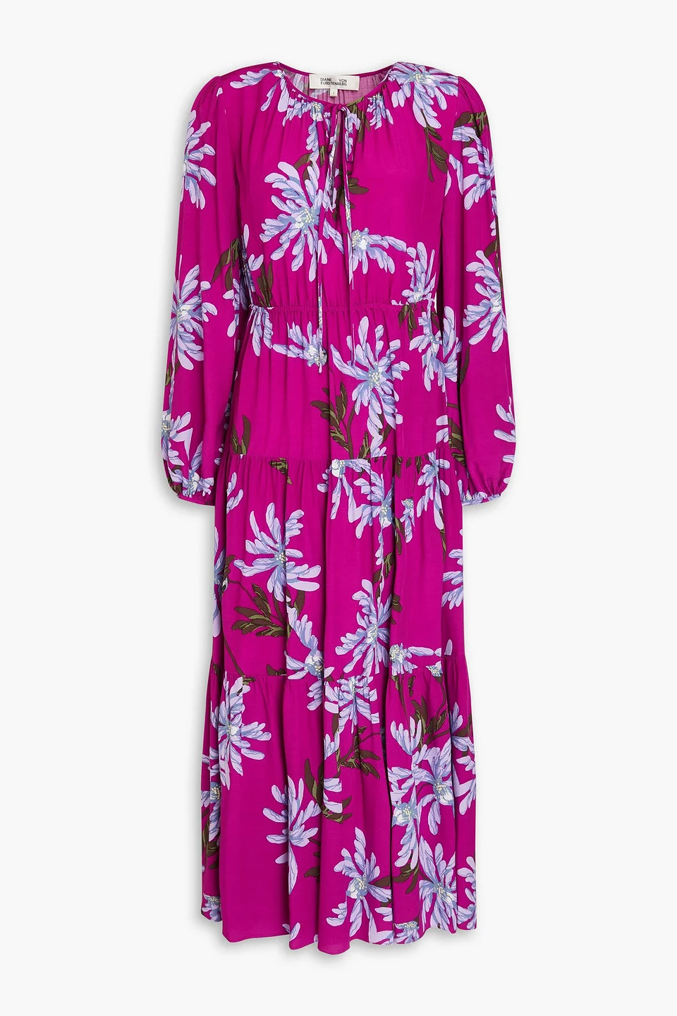Dominique tiered floral-print crepe midi dress - 1