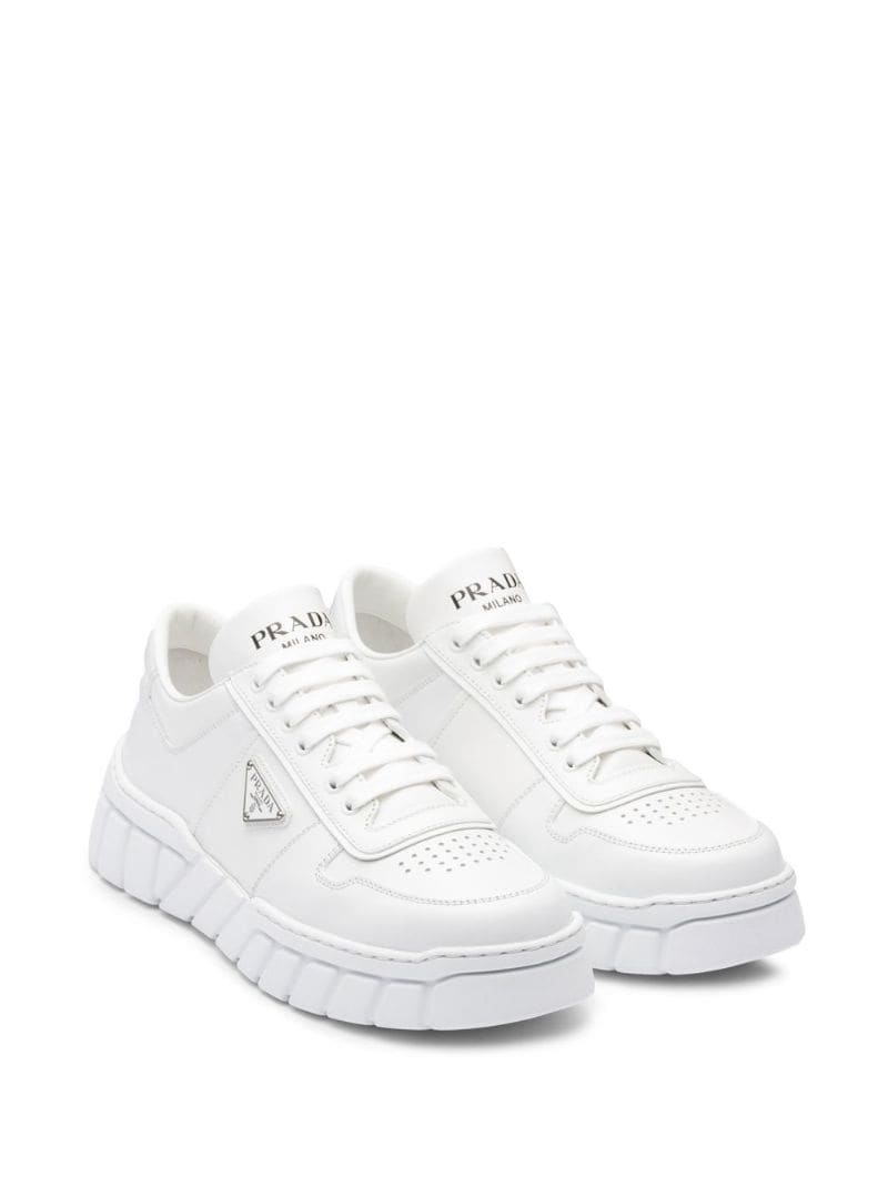 logo-plaque low-top sneakers - 2