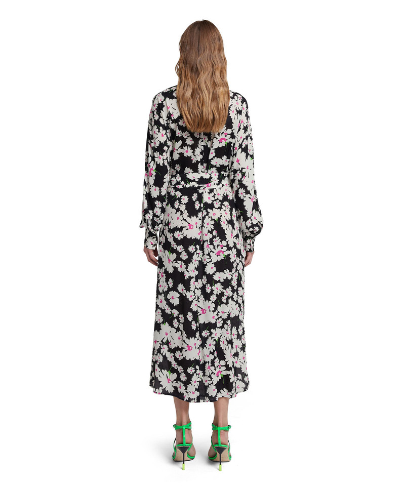 Fluid fabric chemisier shirt dress with daisy print 3