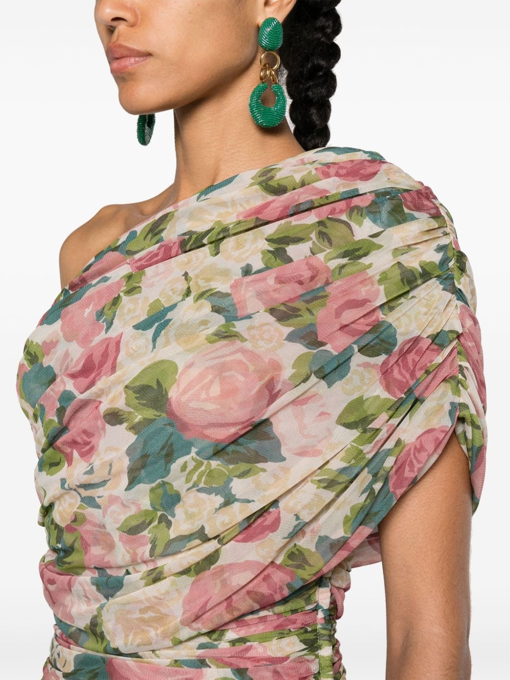 floral-print tulle minidress - 5