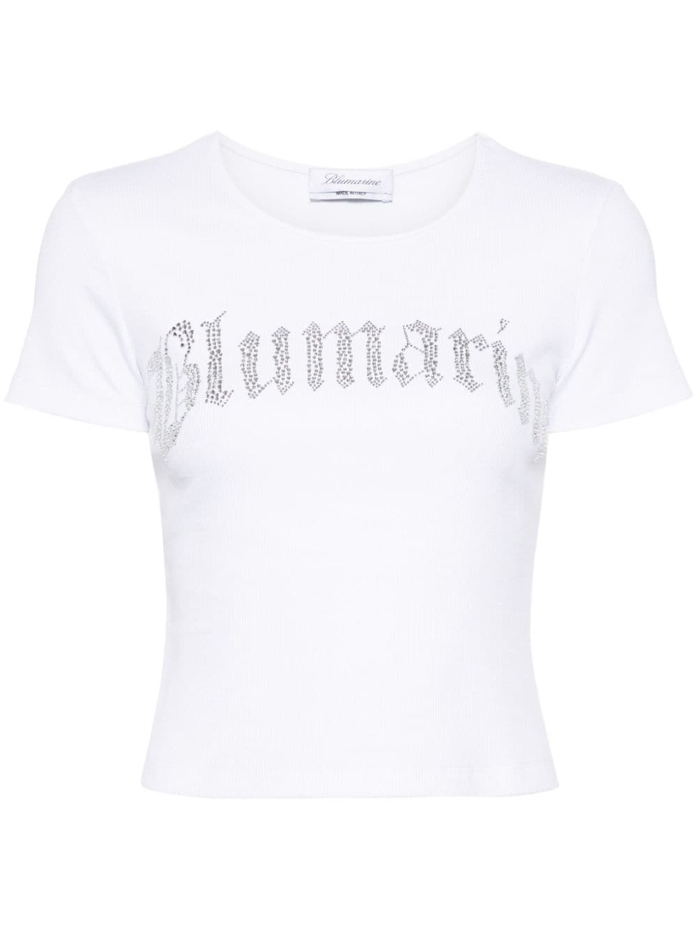 rhinestoned ribbed T-shirt - 1