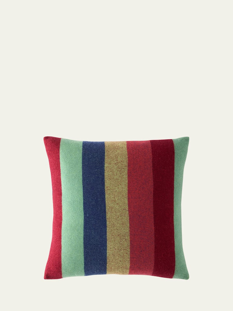 The Elder Statesman Block Super Duper Cashmere Decorative Pillow, 20" Square outlook